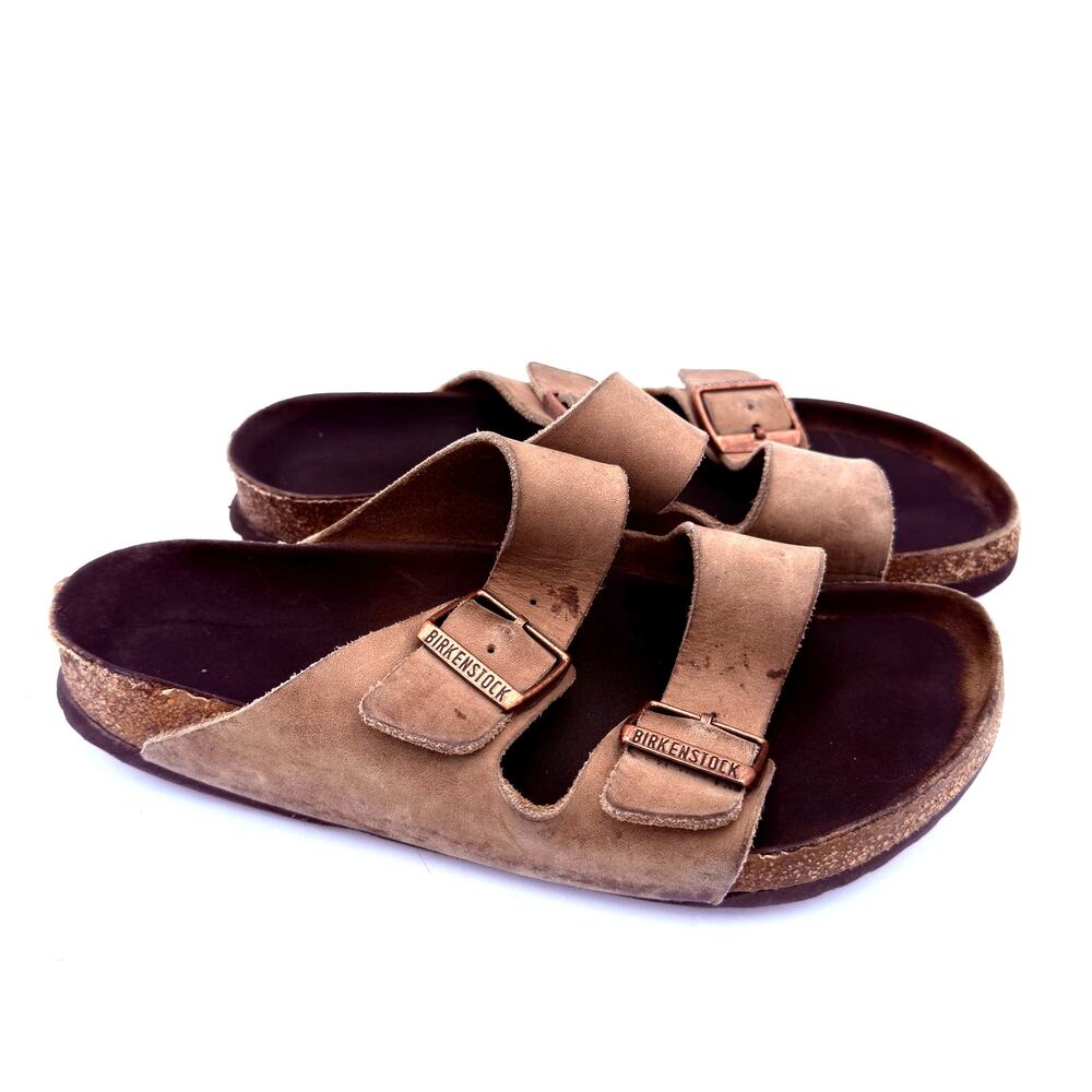 Birkenstock Tan Leather Arizona 2 Strap Sandals Size 260 / 40 / 9-9.5